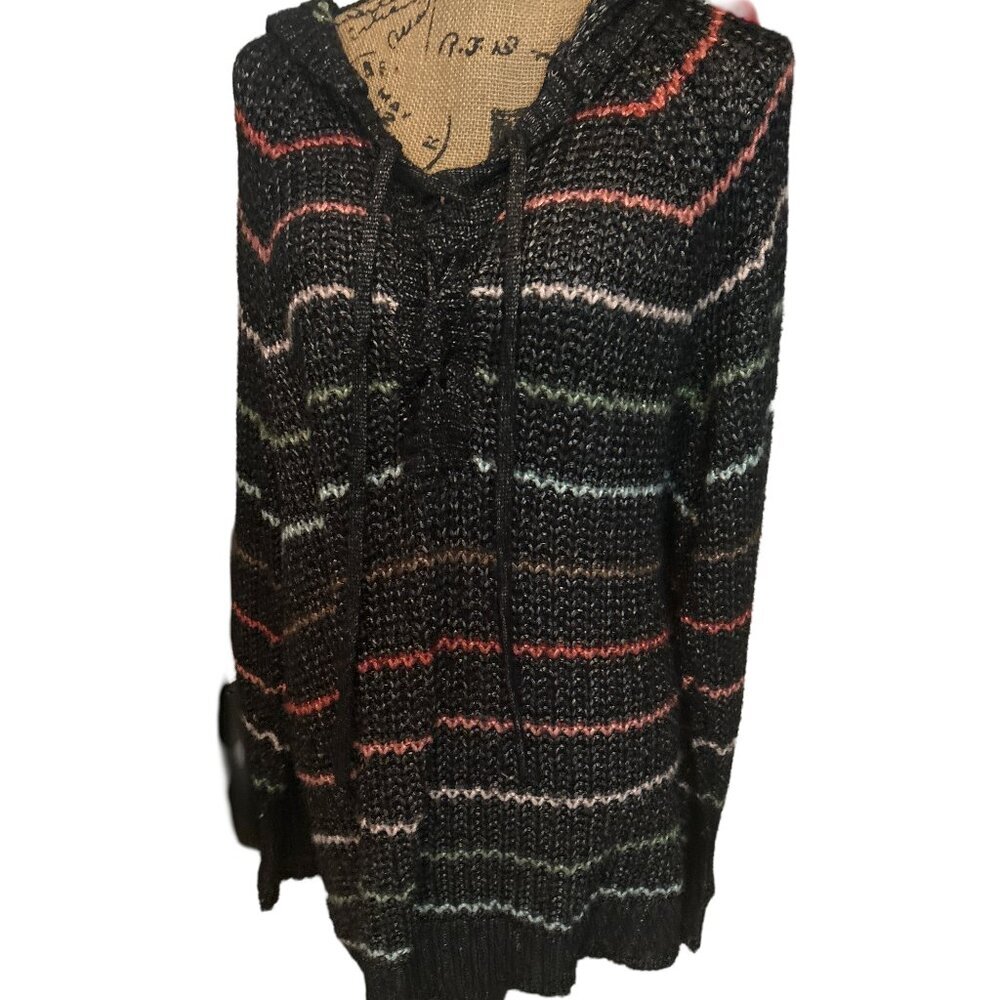Retro Torrid Womens Long Sleeve Bohemian Knitted Sweater With Hood Size 3X